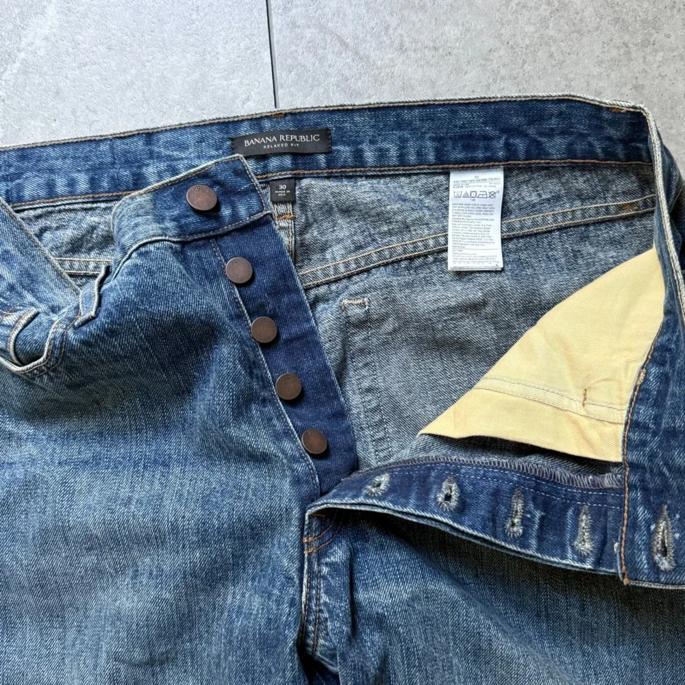 Vintage Banana Republic Relaxed Fit Selvedge Denim Jeans 30x32